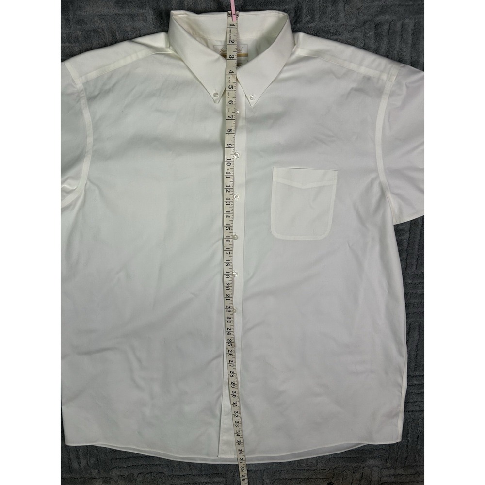 Roundtree & Yorke Gold Label EZ Wash Pinpoint Cotton Men's 19 Short Sleeve Shirt - Picture 5 of 6